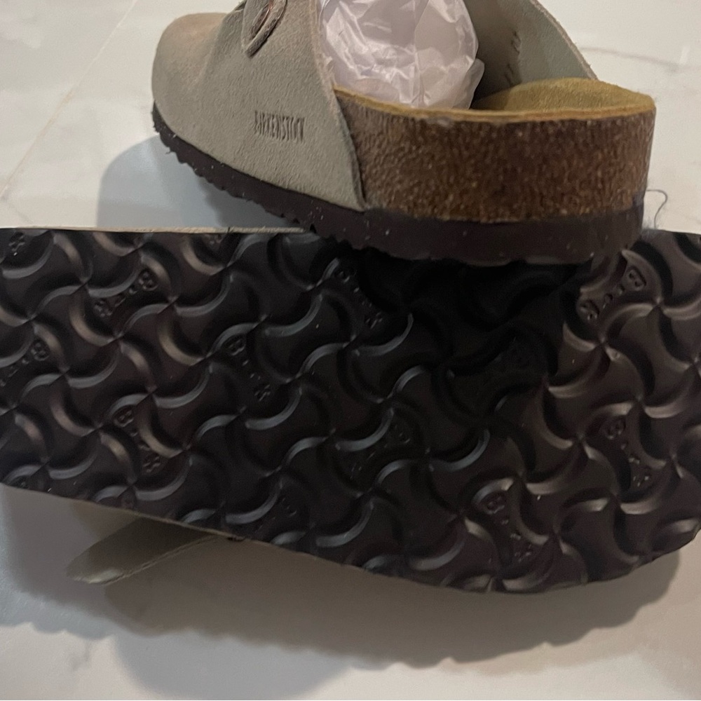 Birkenstock Boston Clogs Women's Taupe Size 8 Suede Slip-Ons - Picture 4 of 6